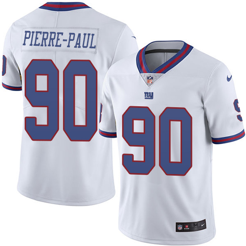 Men's Limited Jason Pierre-Paul Nike Jersey White - #90 Rush NFL New York Giants